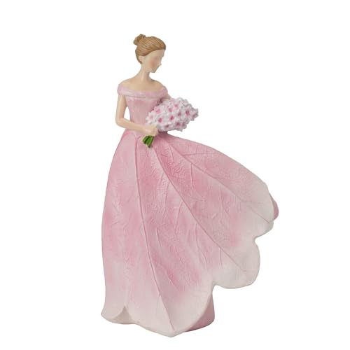 Guichifun Pink Leaf Angel Girls Fairy Statue Collection Home Decoration | Resin, Home Garden Patio Living Room Decor, Memorial Gift for Mom 7.5 x 4.5 x 11.5 Inch - color: Pink-flower, size: Large