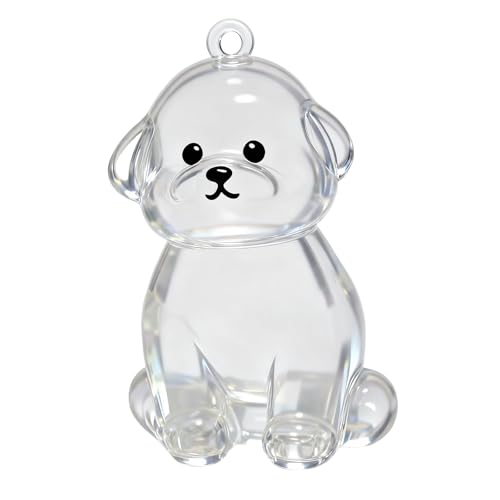 Pet Hair Keepsake Keychain Memorial Charm with Transparent Bottle for Collecting Dog Fur Portable - color: Bichon