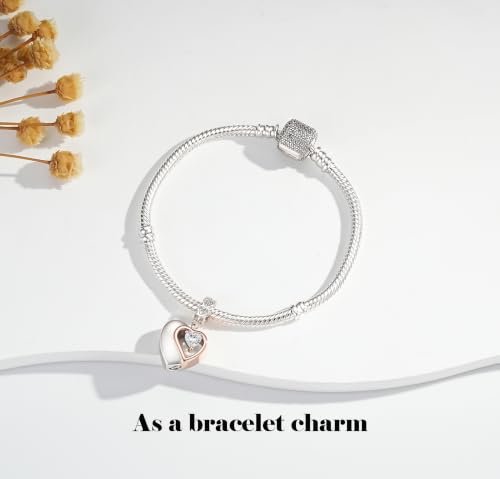 S925 Sterling Silver Urn Charm for Ashes for Women fit Pandora Bracelet and Necklace Jewelry, Memorial Keepsake Gifts Jewelry - style: heart urn charm