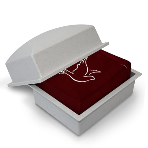 Velvet Urn Bag with TSA Approved Cremation Container | Holds Cremated Ashes of Human Adult | For Use in a Niche or Ground Burial | Fits Crowne Burial Urn Vault (Burgundy with Dove) - color: Burgundy With Dove