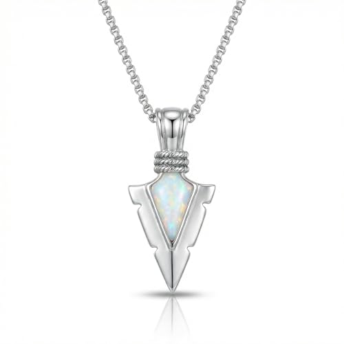 Arrowhead Necklace 925 Sterling Silver Arrow Pendant Necklace Jewelry Gifts for Men Women Lover - color: Silver-A08