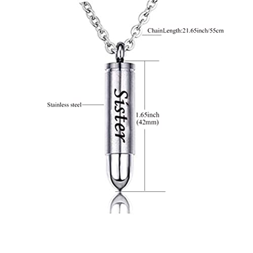 Celtic Cross Bullet Urn Necklaces for Ashes Cremation Jewelry Keepsake Memorial Pendant - style: Sister-Stainless Steel