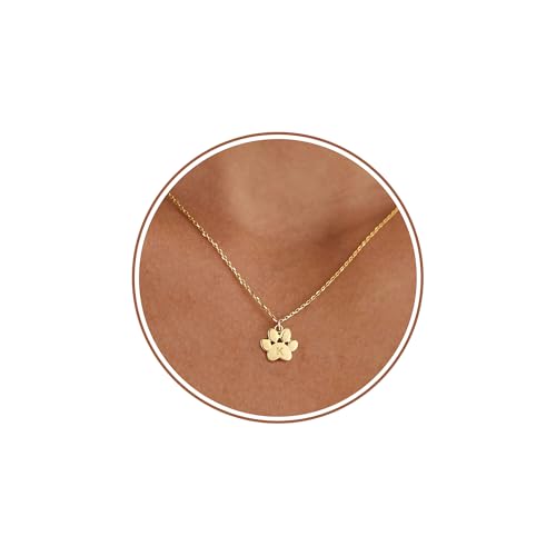 Dog Memorial Gifts for Loss of Dog Paw Print Neckalce for Women with Initial Dogs Mom Gifts Necklace for Women Dainty 14k Gold Plated Heart Necklace Pet Memorial Dogs Lover Birthday Gift for Pet Lovers - style: Big Paw K