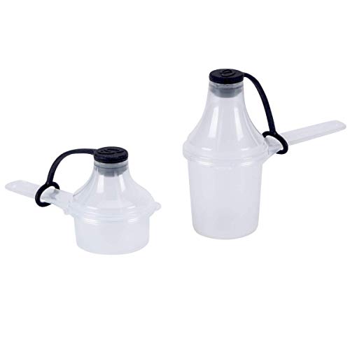 Supplement Container, Scoop, and Funnel System for Pre Workout Powder, Spill Proof Holder Dispenser, Gym and Shaker Bottle Travel Accessory, PACK OF 2, WHITE - color: White