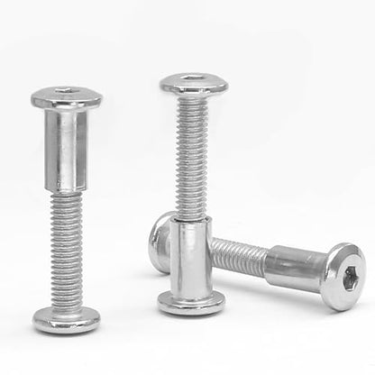 10 Pair(20 Piece) M6x45mm Hex Drive Socket Cap Bolt, Silver | Allen Wrench Included, Countersunk Screw Barrel Nuts, Binding Screws, For Crib Replacement Belt Cabinet - color: Silver, size: M6x45mm