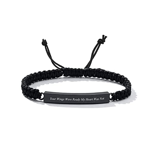 zeqingjw Cremation Bracelet for Ashes Adjustable Cremation Urn Bracelet Bangle for Ashes Stainless Steel Memorial Ashes Keepsake Jewelry for Men Women - color: Correct-Your Wings Were Ready My Heart Was Not