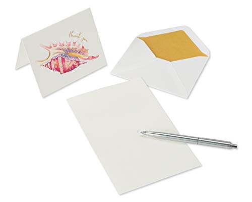 Papyrus Thank You Cards with Envelopes, Sea Creatures (20-Count) - color: white, gold, green, orange