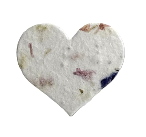 Of The Earth Handmade Paper - Small Heart Shape Seed Embedded Cotton Tags - 1.75" X 1.5" - Set of 50 (17s Pink Recycled) - color: 17s Pink Recycled