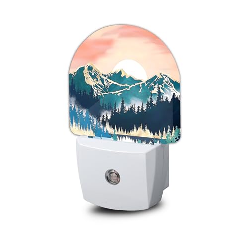 Mountain Sun Night Light,Night Lights Plug into Wall with Dusk to Dawn Sensor,Lamp for Bedroom Bathroom Hallway Nightlight for Women Girls - color: Mountain Sun