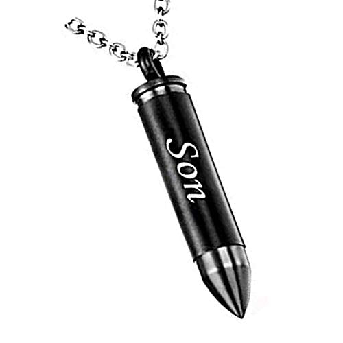 Celtic Cross Bullet Urn Necklaces for Ashes Cremation Jewelry Keepsake Memorial Pendant - style: Son