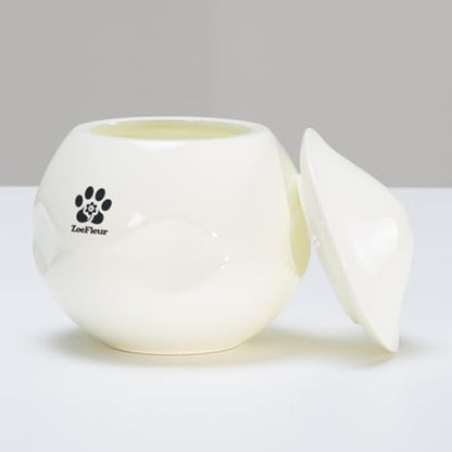 Landscape Art Pet Urn, Resin Memorial Box for Cat or Dog Ashes, Small Keepsake(A-White) - color: A-white