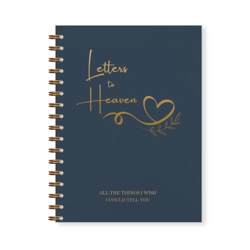 Letters to Heaven Grief Journal Gift, 5.5x8.3in（Golden） - color: Bule Gold