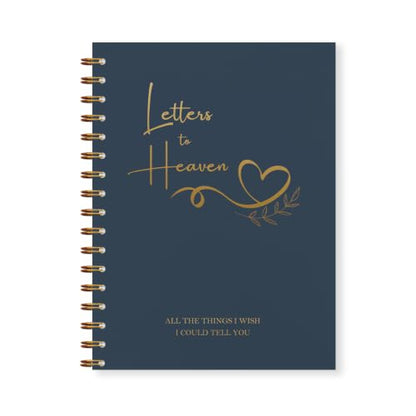 Letters to Heaven Grief Journal Gift, 5.5x8.3in（Golden） - color: Bule Gold