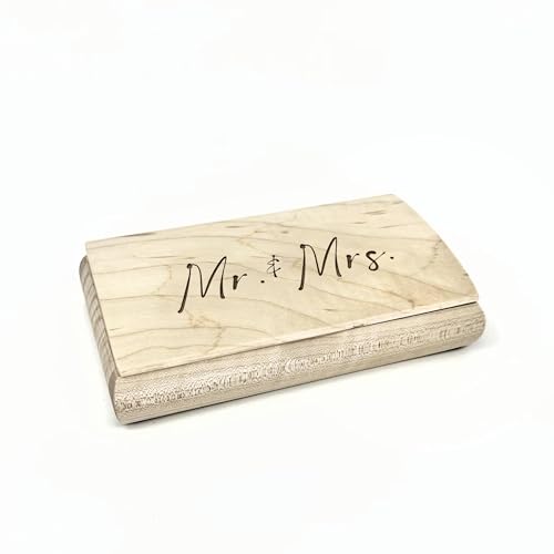 Mikutowski Woodworking Mr and Mrs Wooden Keepsake Box, Just Married Wedding Gift, Anniversary or Housewarming Gift for Couple - Handmade in the USA, USA-08-MRMRS - style: Mr & Mrs