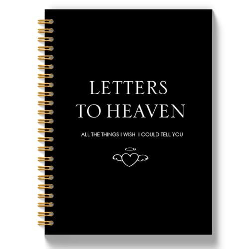 Memorial Gifts Grief Journal for Women, in Memory of Loved One Gifts Notebook, Sympathy Bereavement Gift, Black Letters to Heaven Hardcover Notebook 5.5x8.3 Inch - color: Heaven