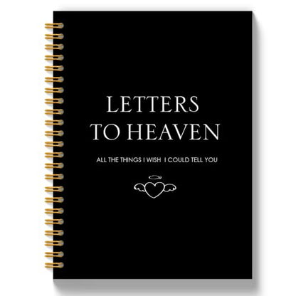 Memorial Gifts Grief Journal for Women, in Memory of Loved One Gifts Notebook, Sympathy Bereavement Gift, Black Letters to Heaven Hardcover Notebook 5.5x8.3 Inch - color: Heaven