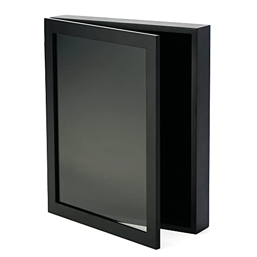 12x15 Large Shadow Box Frame, Deep Shadow Box Display Case, Black Shadow Box, Shadowbox Picture Frame, Graduation Cap Shadow Box, Military Shadow Box Wood, Wedding Shadow Box Frame - color: Black, size: 12x15
