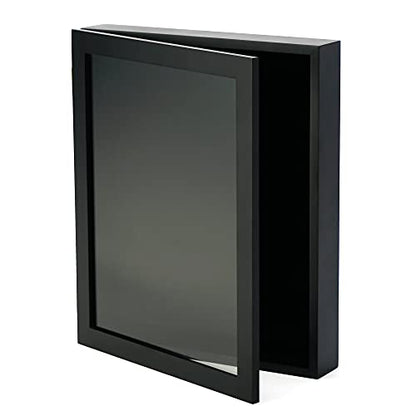 12x15 Large Shadow Box Frame, Deep Shadow Box Display Case, Black Shadow Box, Shadowbox Picture Frame, Graduation Cap Shadow Box, Military Shadow Box Wood, Wedding Shadow Box Frame - color: Black, size: 12x15