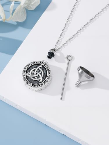 TOUPOP Tree of Life Urn Necklace for Ashes 925 Sterling Silver Cremation Jewelry Memorial Gifts Keepsake Jewelry with Funnel Filler for Women - style: 2-Celtic Knot
