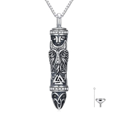 JKR Keepsake Urn Necklace for Ashes Cremation Jewelry Memorial Gift - style: 8-Bullet-Wolf