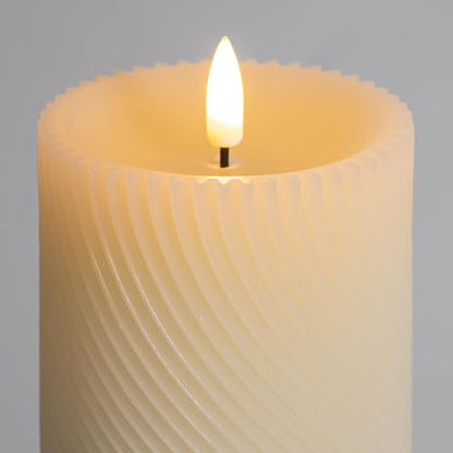 Flickering Flameless Candle with Remote, Real Wax Battery Operated Candles - color: Ivory(Twill)