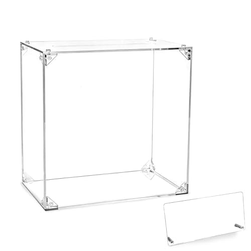 Acrylic Wedding Card Box with Slot Top, Detachable DIY Card Box for Wedding Reception, Corner Brackets & Screws Included, Acrylic Table Sign Holder Included - color: Transparent (10” x 6” x 10”)