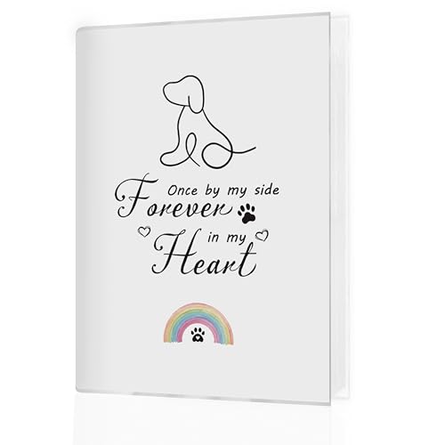Dog Memorial Photo Album 4x6, Dogs Memorial Gifts for Loss of Dog, Pet Remembrance Gifts, Forever in My Heart Small Memory Photo Album Book for 18 Pockets Hold 36 Pictures - color: Dog