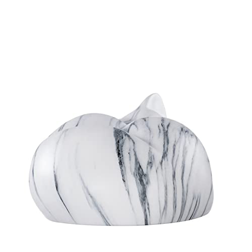Pet Urns,Sleeping Resin Cremation Cat Urn, Cat Urns for Ashes, Small Animal Urn （White）… - color: White