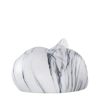 Pet Urns,Sleeping Resin Cremation Cat Urn, Cat Urns for Ashes, Small Animal Urn （White）… - color: White