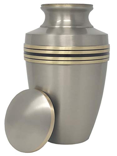 Revere Pewter Adult Cremation Urn - Modern Accents - Silver - Momentful Life