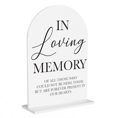 In Loving Memory Wedding Sign, Wedding Engagement Bridal Shower Reception Event Party Table Desk Acrylic Decor 5 - color: In Loving Memory 1