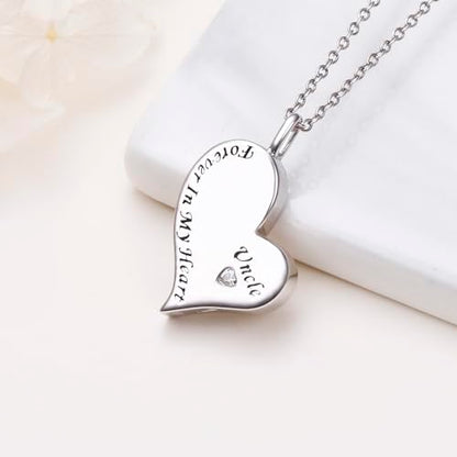Ladytree 925 Sterling Silver Cremation Urn Necklace for Ashes - style: Uncle