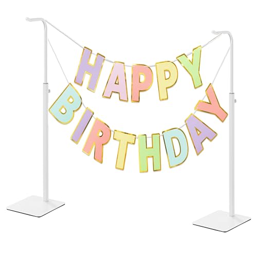 Adjustable Tabletop Purse & Banner Display Stand, White | Multi-use tabletop rack holds handbags, birthday banners, lanterns and wreaths for home, parties or retail. - color: White