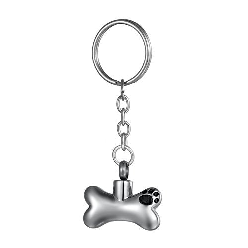 COCO Park Pet Paw Bone Urn Pendant Key Chain, Cremation Jewelry Memorial Ash Keepsake, Funnel Fill Kit