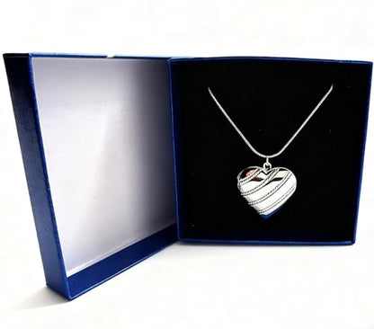 925 Sterling Silver Necklace for Women – Layered Stackable Choker Necklaces with Heart Photo Locket & Star - Pendant 18" Chain Gift for Wife, Mom, Girlfriend, Birthday, Anniversary, Valentine’s Day - color: Twill Heart