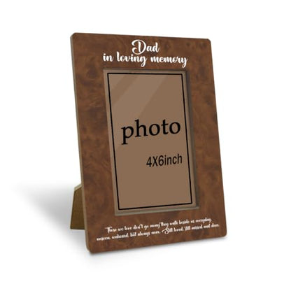 Wooden Gifts Loss of Dad, Sympathy Picture Frame, Dad In Loving Memory Remembrance Wood Picture Frames Gift, Wooden Photo Frame Fitting a 4x6 Inch Photo, Display on Table Top
