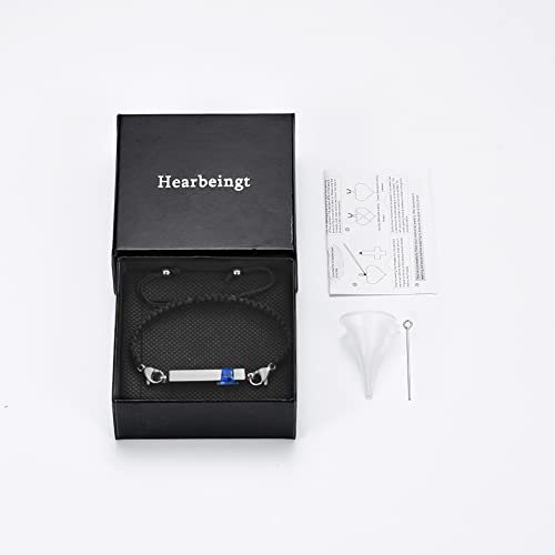 Harbeingt Adjustable Urn Bracelet for Ashes for Women Cremation Jewelry - color: Silver Blue1