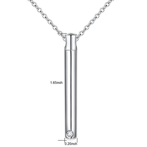 S925 Sterling Silver Urn Ashes Keepsake Cremation Memorial Necklace Jewelry - style: Bar Urn
