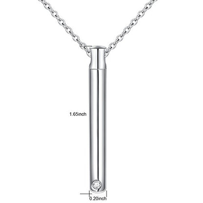 S925 Sterling Silver Urn Ashes Keepsake Cremation Memorial Necklace Jewelry - style: Bar Urn