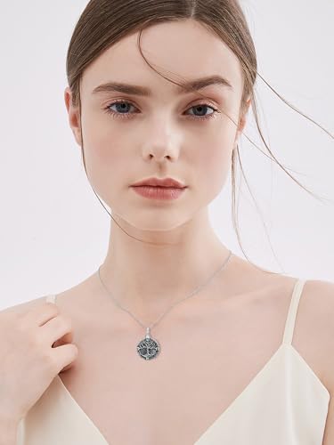 TOUPOP Tree of Life Urn Necklace for Ashes 925 Sterling Silver Cremation Jewelry Memorial Gifts Keepsake Jewelry with Funnel Filler for Women - style: 1-Tree of Life