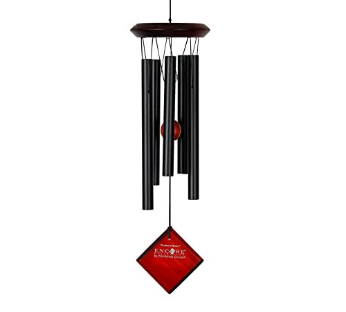 Woodstock Wind Chimes of Mars Wind Chimes for Outside 17" Black Small Light Sound Wind Chime Décor for Outdoor Garden, Patio, Porch, Encore Collection - color: Black