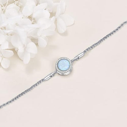 Urn Bracelet For Ashes 925 Sterling Silver Abalone Shell Cremation Keepsake Pendant Locket Bracelet For Women Men - style: opal