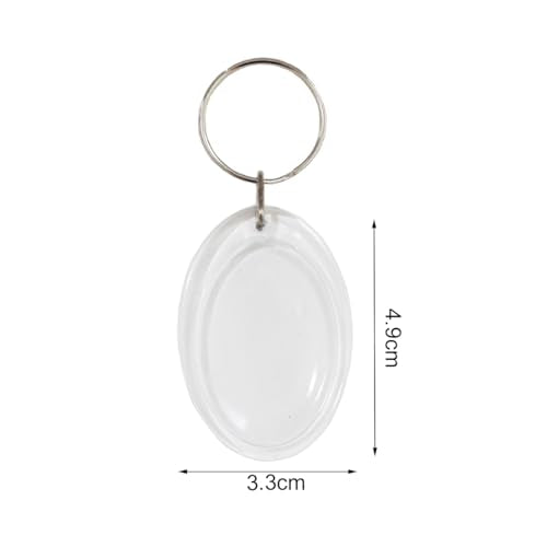 BetterJonny 20Pcs Acrylic Picture Keychain Blanks in Clear Acrylic Picture Frame Keyrings - color: Elliptical