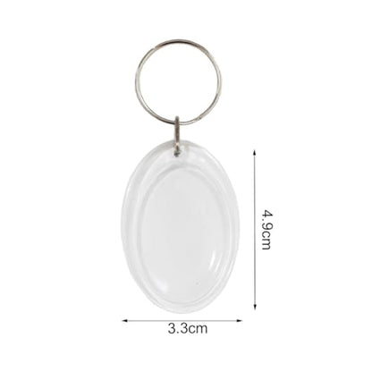 BetterJonny 20Pcs Acrylic Picture Keychain Blanks in Clear Acrylic Picture Frame Keyrings - color: Elliptical