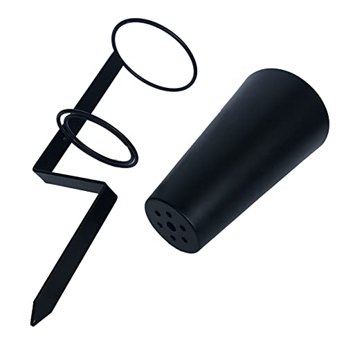 Cemetery Flower Vase with Stake, Grave Vase with Floral Foam，Grave vases for Cemetery in ground,Black - style: Garden