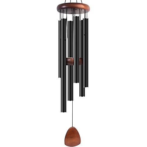 Bursvik 37" Aluminum Wind Chimes for Outside(Black), Patio Zen Decor Gift - color: Black, size: Classic 37"