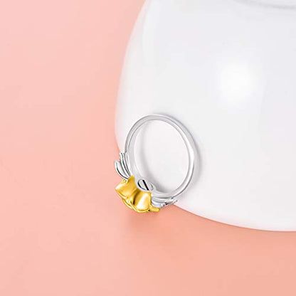 925 Sterling Silver Rose Flower Cremation Urn Ring Holds Loved Ones Ashes Cremation Keepsake Ring Jewelry Embellished with Crystals from Austria - color: Silver&Gold