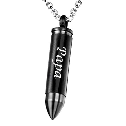 Celtic Cross Bullet Urn Necklaces for Ashes Cremation Jewelry Keepsake Memorial Pendant - style: Papa