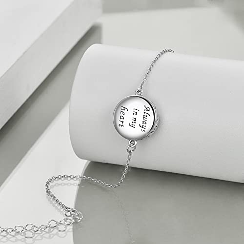 ONEFINITY Sunflower/Tree of Life Urn Bracelet for Ashes 925 Sterling Silver Sunflower/Tree of Life Cremation Keepsake Pendant Locket Bracelet for Women Mom - style: Tree of Life Urn Bracelet