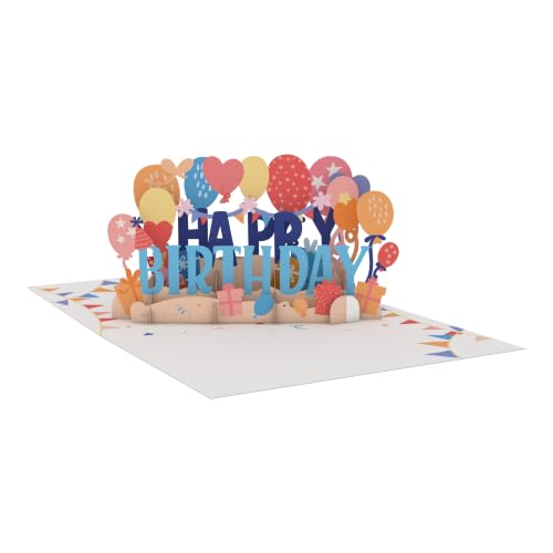 Lovepop Happy Birthday Pop-Up Card (2-Pack) for Her and Him - 3D Greeting Cards for Boys, Girls, Men, Women - Fun Sprinkles Cake & Gifts - 4.5" x 5.9" Paperpop Card - Envelope Included - color: Happy Birthday Fun Sprinkles Cake & Gifts 2-Pack